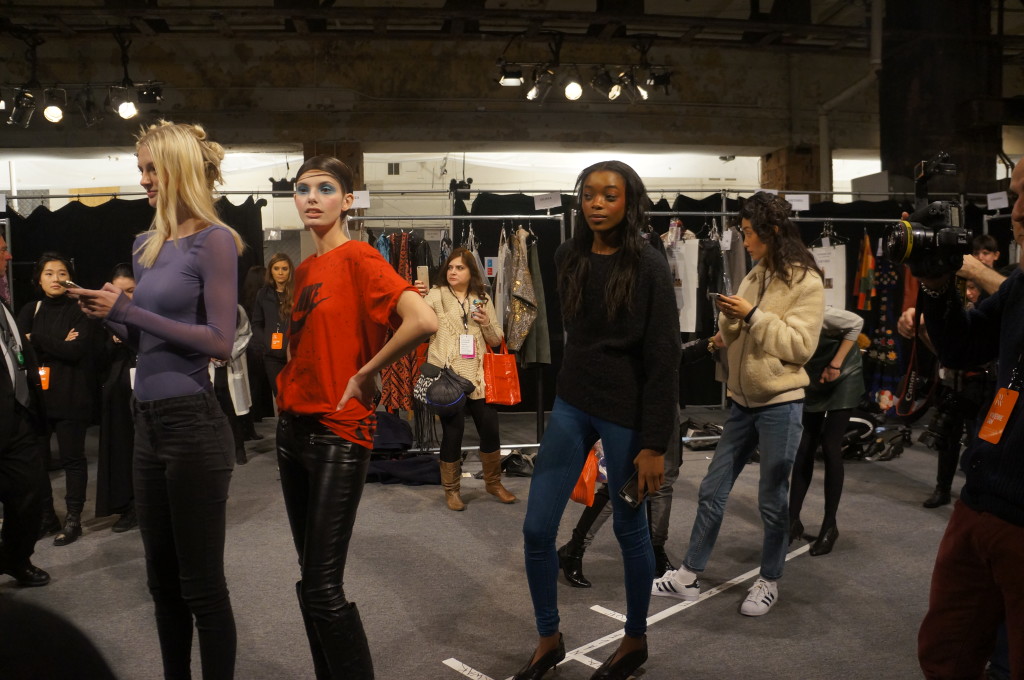 Models Backstage at Fashion Week