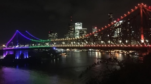 Brisbane's Story Bridge Lit in Pride Colors