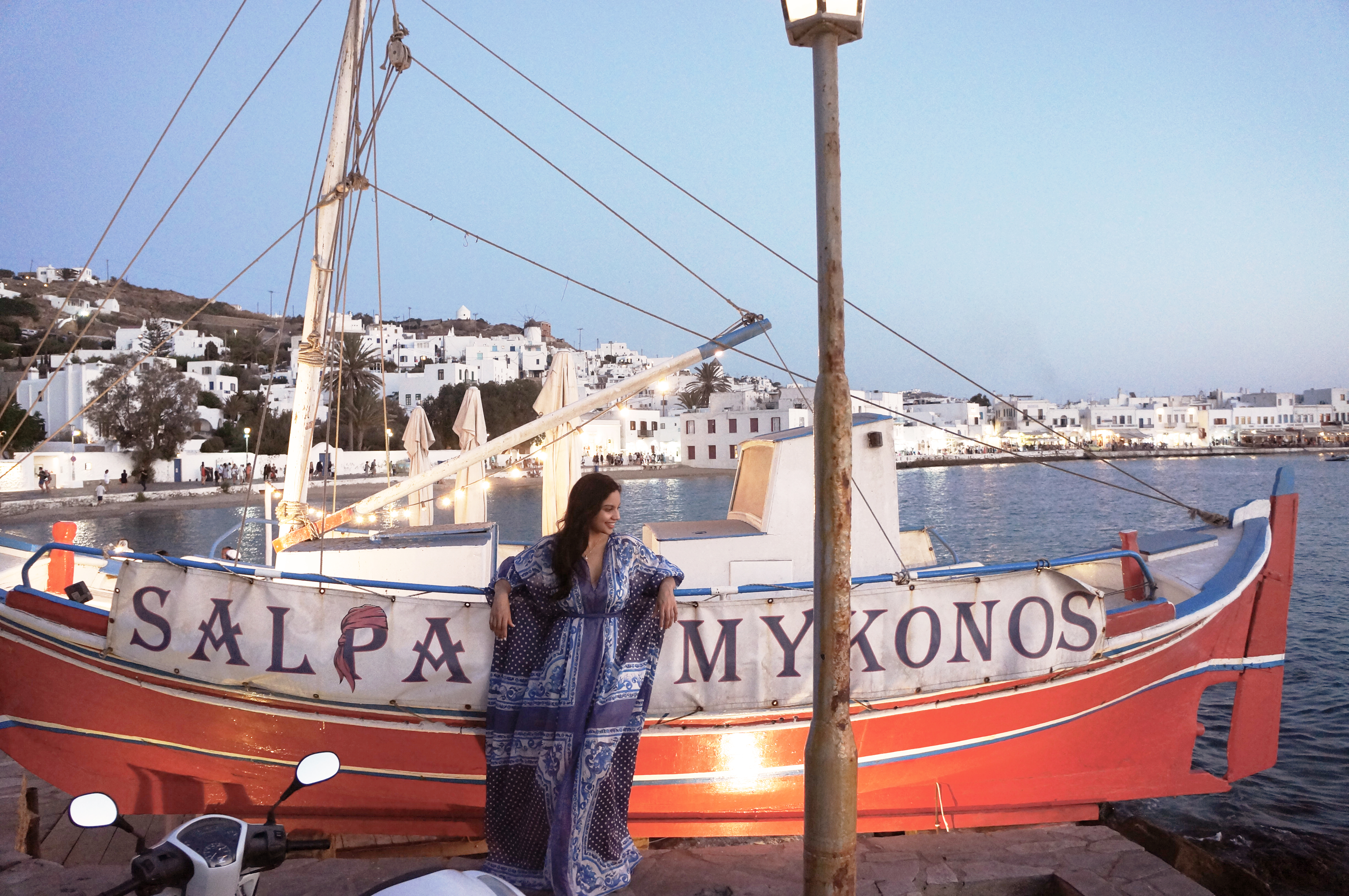 Christine Philip, The boat outside the Salparo Restaurant