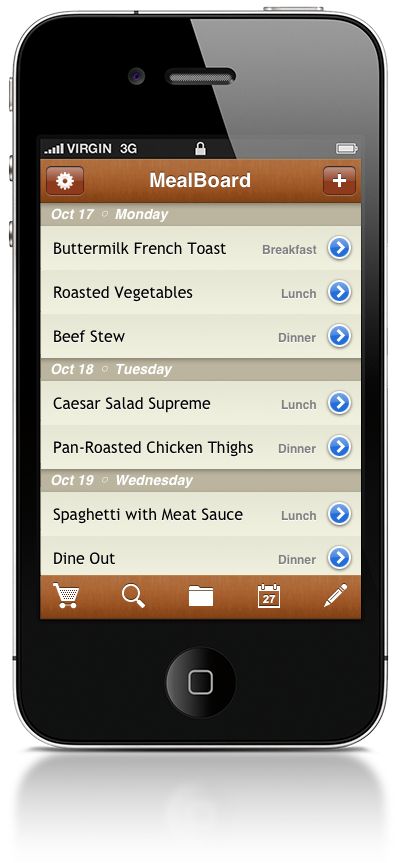 Meal Plan on Iphone via Pinterest